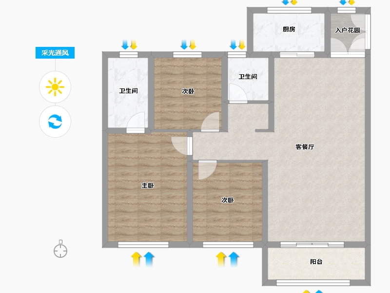 青海省-海东市-壹悦府-95.20-户型库-采光通风