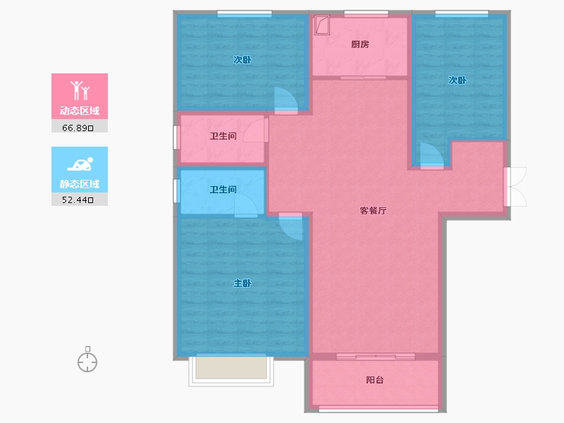 河南省-焦作市-一号公馆-107.68-户型库-动静分区