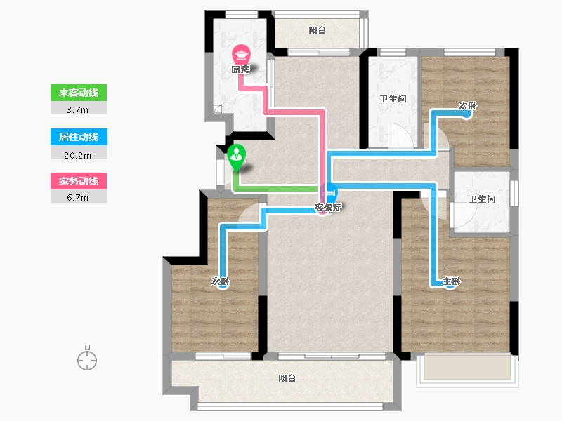 山东省-烟台市-云峰贵和苑-96.00-户型库-动静线