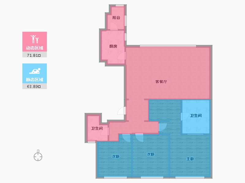 广东省-中山市-幸福天禧-138.40-户型库-动静分区