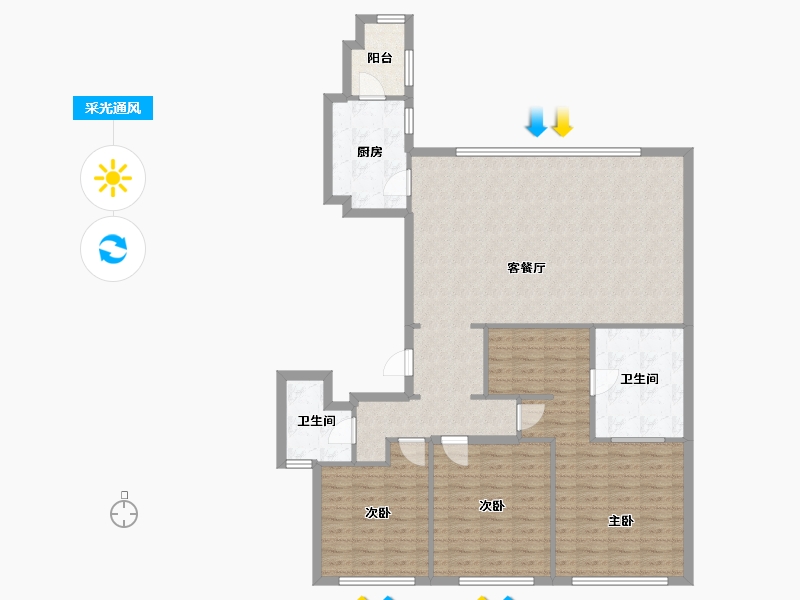 广东省-中山市-幸福天禧-138.40-户型库-采光通风