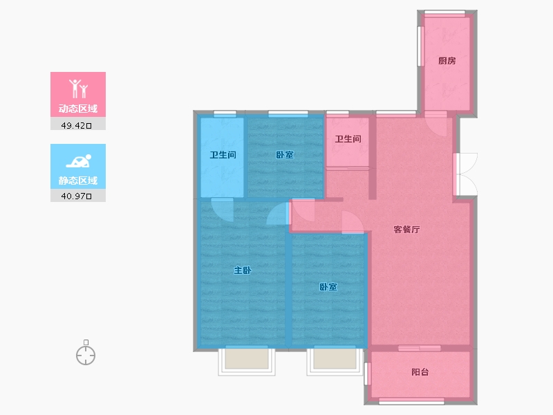 陕西省-宝鸡市-合力紫院-93.13-户型库-动静分区