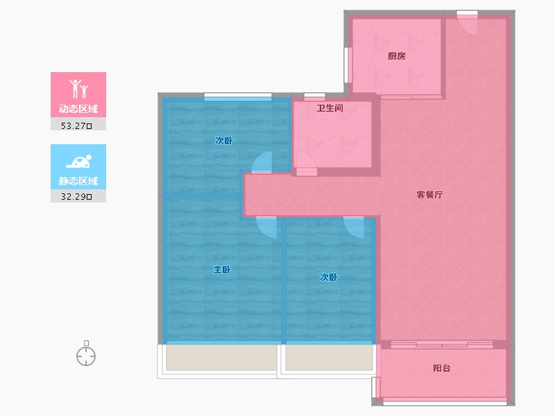 江苏省-镇江市-碧桂园凤凰城-76.99-户型库-动静分区