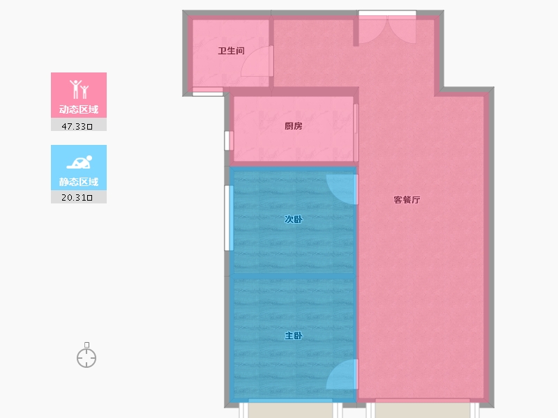 新疆维吾尔自治区-乌鲁木齐市-高铁·新城-61.09-户型库-动静分区