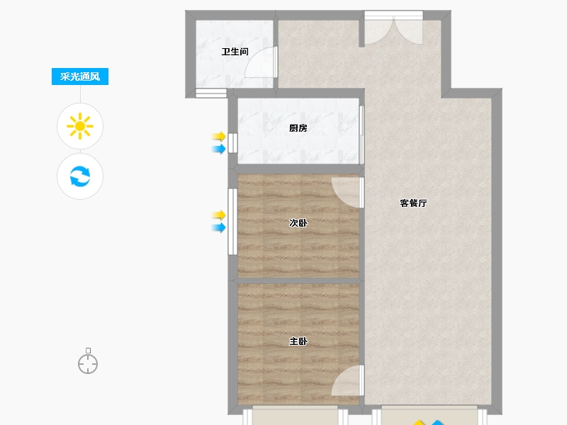 新疆维吾尔自治区-乌鲁木齐市-高铁·新城-61.09-户型库-采光通风