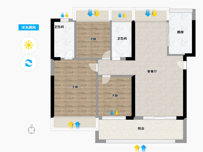 广东省-深圳市-新保辉香悦轩-77.99-户型库-采光通风