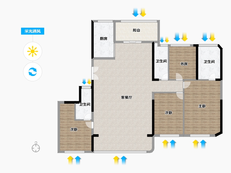 浙江省-温州市-时代滨江瑧品-192.73-户型库-采光通风