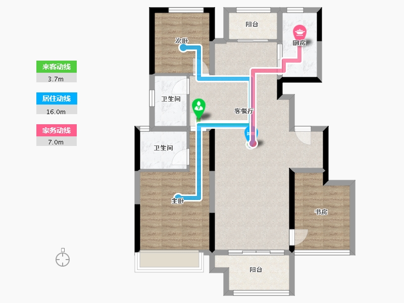 河南省-新乡市-金域华庭-101.00-户型库-动静线