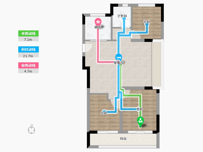 陕西省-西安市-华润置地港悦城-68.04-户型库-动静线