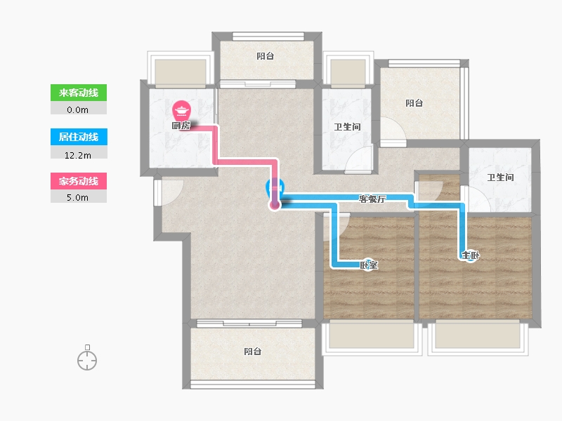 广东省-江门市-江门碧桂园凤凰城-76.95-户型库-动静线