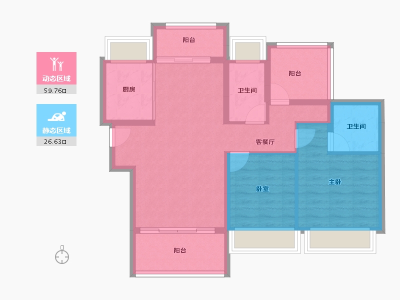 广东省-江门市-江门碧桂园凤凰城-76.95-户型库-动静分区