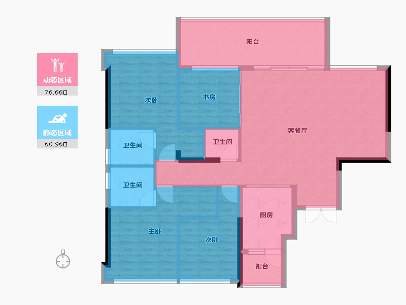 重庆-重庆市-重庆长嘉外滩-125.22-户型库-动静分区