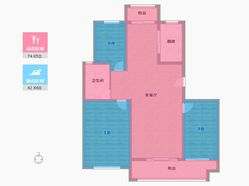 河南省-三门峡市-天河城·璞园-105.77-户型库-动静分区