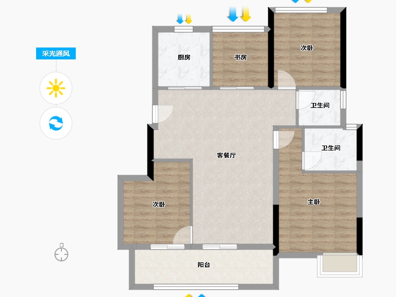 浙江省-杭州市-建发·云熙-91.86-户型库-采光通风