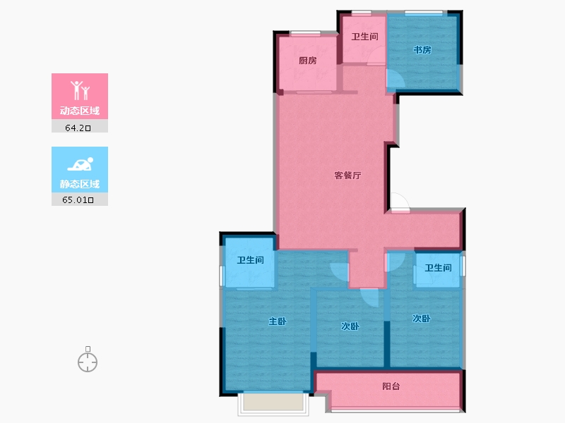 浙江省-绍兴市-星澜城-115.23-户型库-动静分区