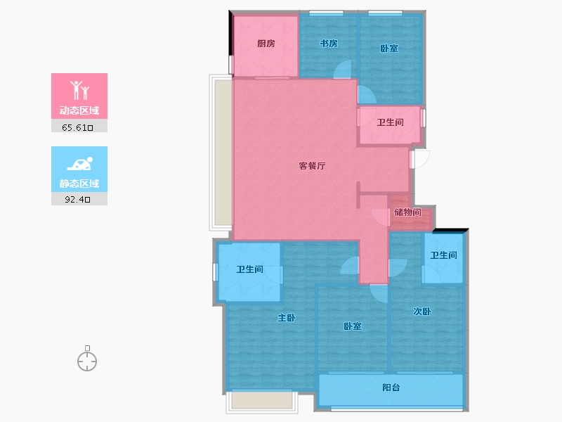 浙江省-金华市-滨江城投悦品-145.58-户型库-动静分区