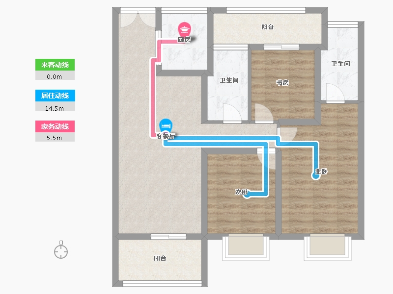 陕西省-西安市-山水华府-83.00-户型库-动静线