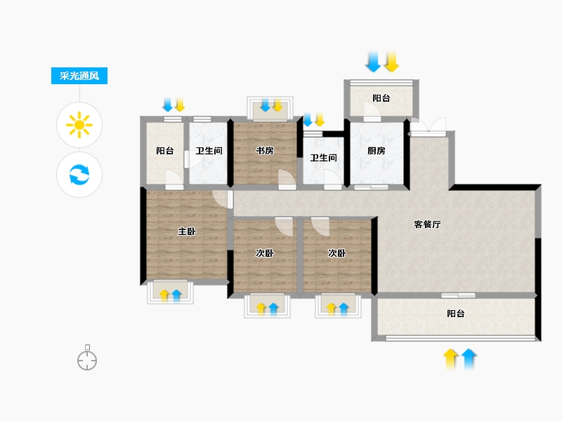 四川省-成都市-朗基紫境府-115.38-户型库-采光通风