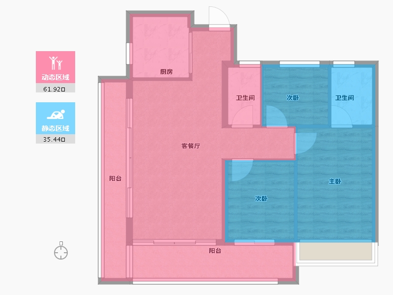 浙江省-嘉兴市-金茂上海之窗-88.00-户型库-动静分区