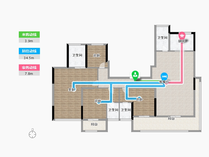 浙江省-嘉兴市-鸿翔天誉府-188.78-户型库-动静线