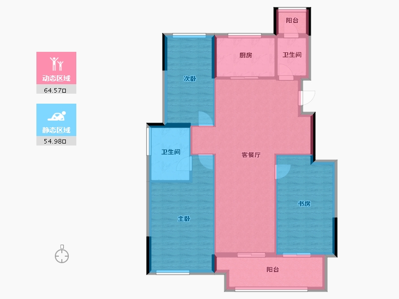 四川省-成都市-绿城明月蘭庭-109.00-户型库-动静分区