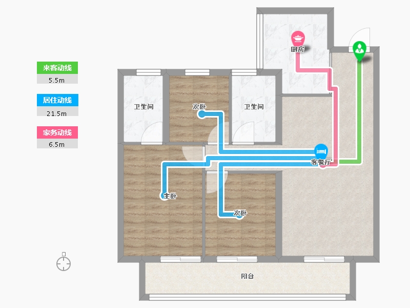 浙江省-温州市-万科大象城映象广场-88.00-户型库-动静线