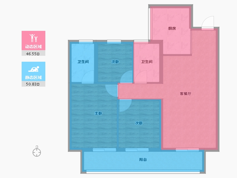 浙江省-温州市-万科大象城映象广场-88.00-户型库-动静分区