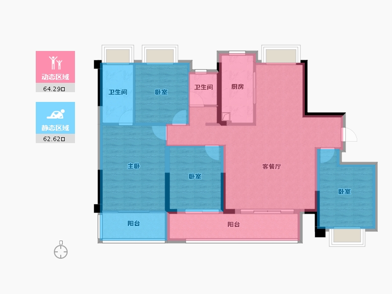 江苏省-南京市-建发缦云-114.41-户型库-动静分区