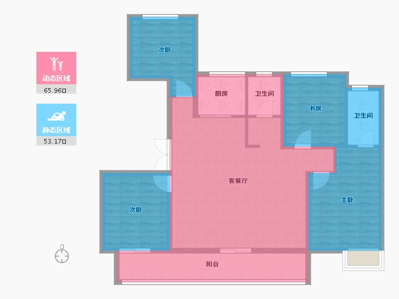 山西省-阳泉市-亿博天玺-106.91-户型库-动静分区