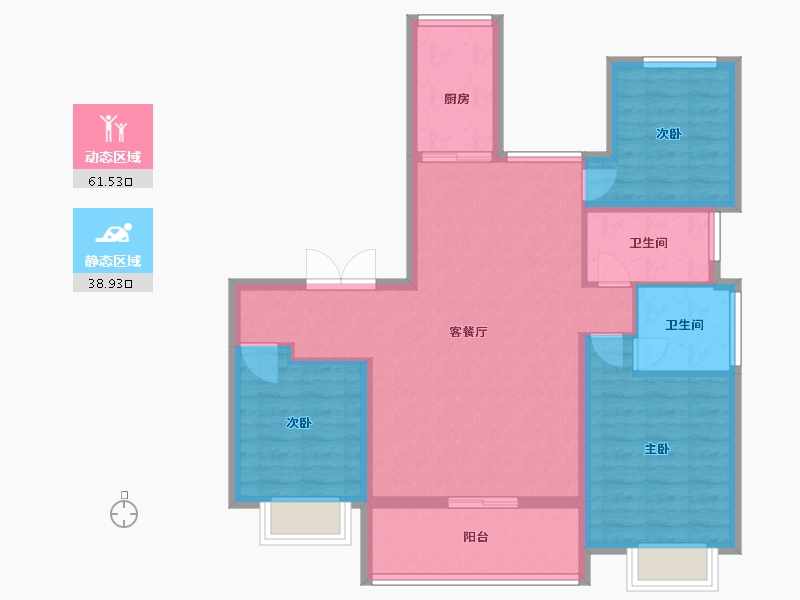 陕西省-西安市-山水华府-90.00-户型库-动静分区