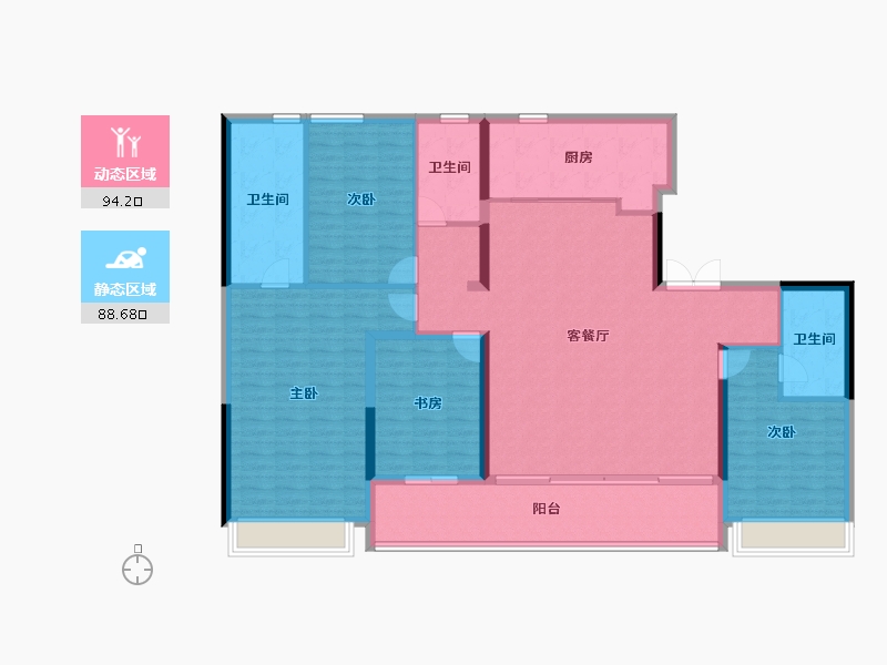 浙江省-杭州市-杭承府-168.00-户型库-动静分区