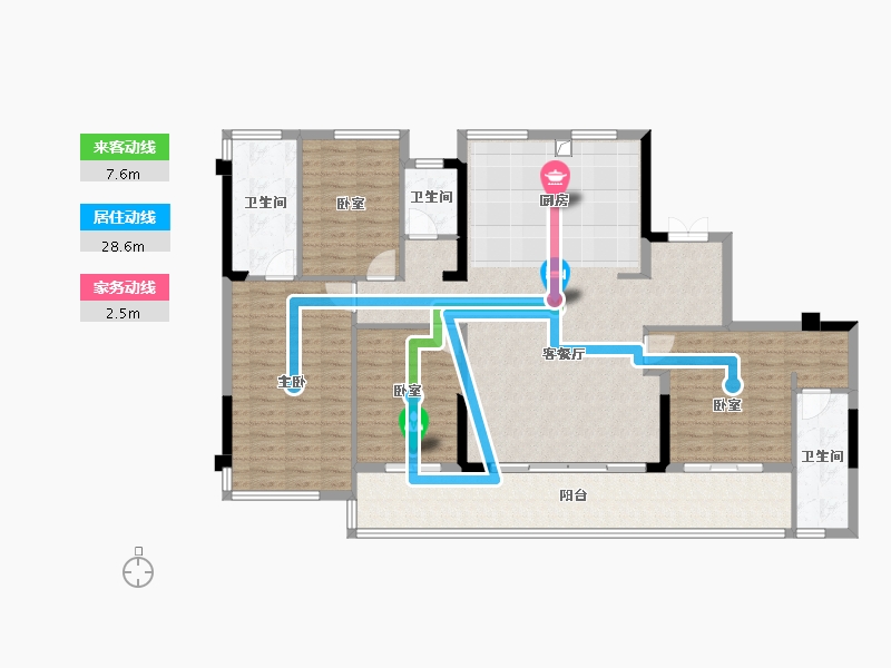 福建省-福州市-建总江南尚璟-140.01-户型库-动静线