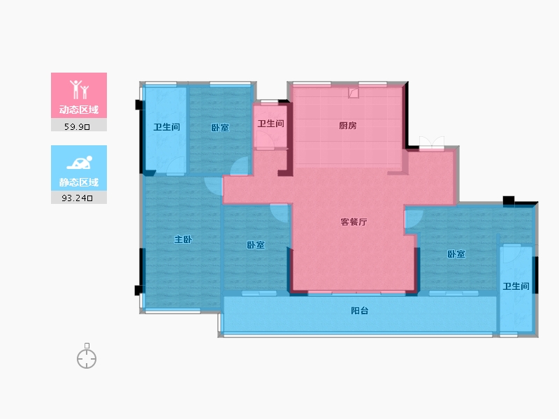 福建省-福州市-建总江南尚璟-140.01-户型库-动静分区