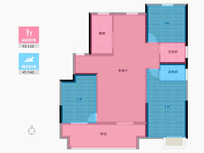 河南省-安阳市-嘉洲城天和府-103.00-户型库-动静分区