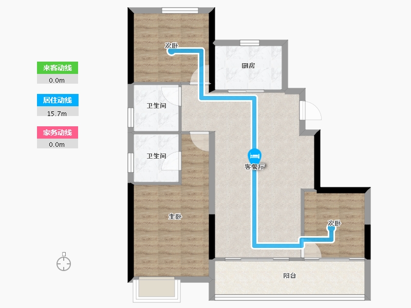 河北省-廊坊市-锦宸佳园-84.00-户型库-动静线