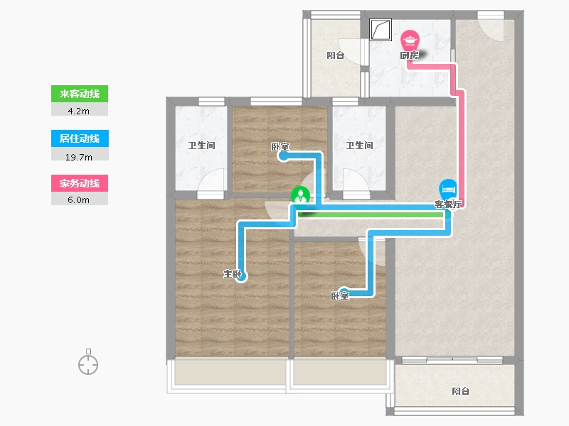 江苏省-镇江市-碧桂园凤凰城-86.63-户型库-动静线