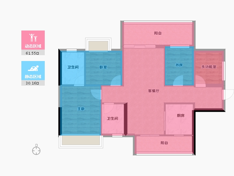 广西壮族自治区-南宁市-万丰江境-81.60-户型库-动静分区