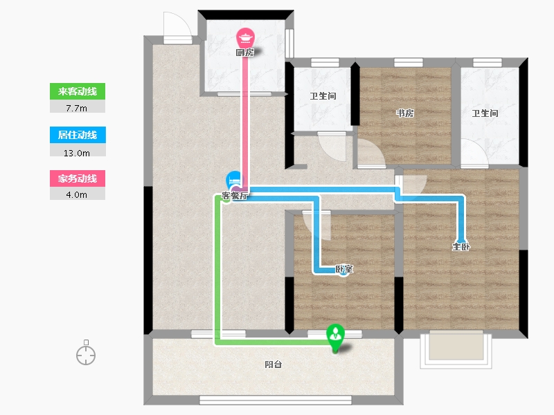 浙江省-台州市-裕景壹号公馆-84.76-户型库-动静线