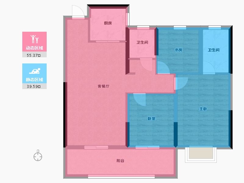 浙江省-台州市-裕景壹号公馆-84.76-户型库-动静分区