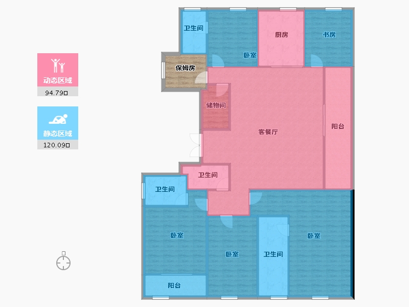 浙江省-杭州市-潮映华岸府-205.42-户型库-动静分区