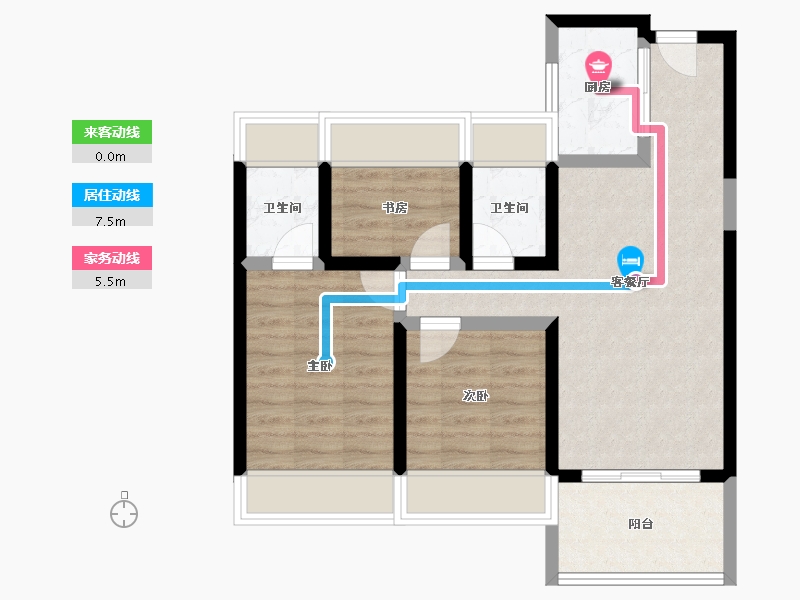 陕西省-咸阳市-学府公园里-67.11-户型库-动静线