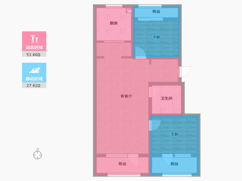 辽宁省-沈阳市-阳光城翡利公园-70.40-户型库-动静分区