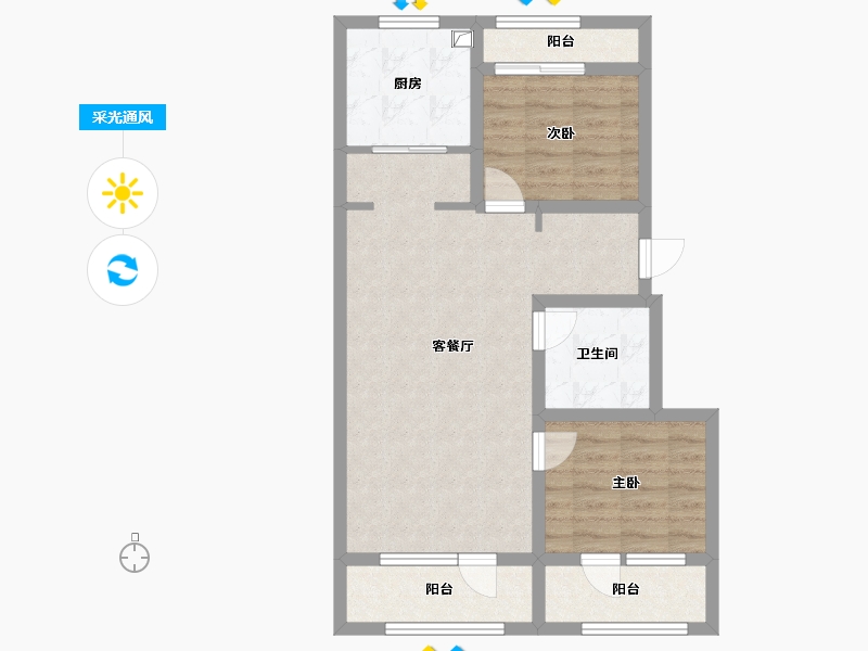 辽宁省-沈阳市-阳光城翡利公园-70.40-户型库-采光通风