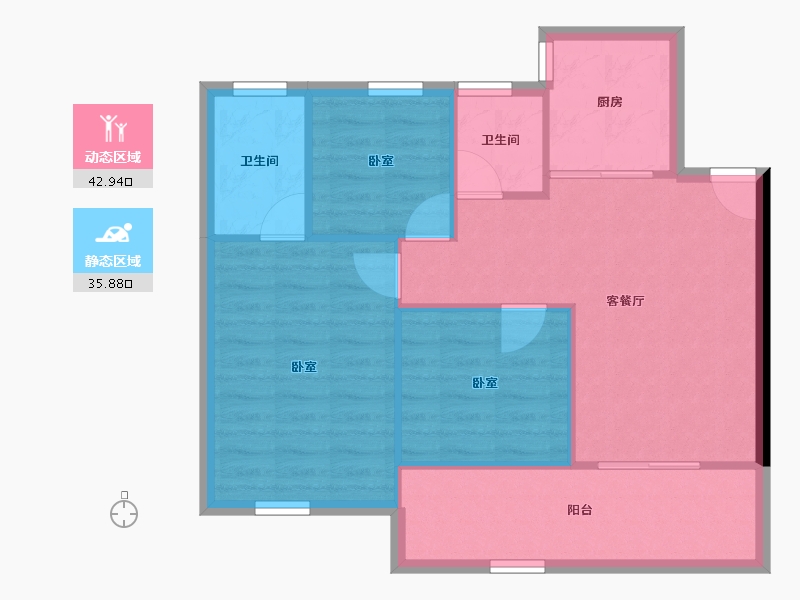 河南省-南阳市-鑫联·山河印象-71.68-户型库-动静分区