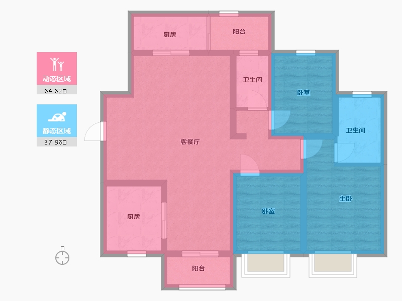 广东省-汕头市-润溪府-90.00-户型库-动静分区