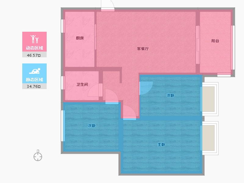 山西省-临汾市-金泽-87.42-户型库-动静分区