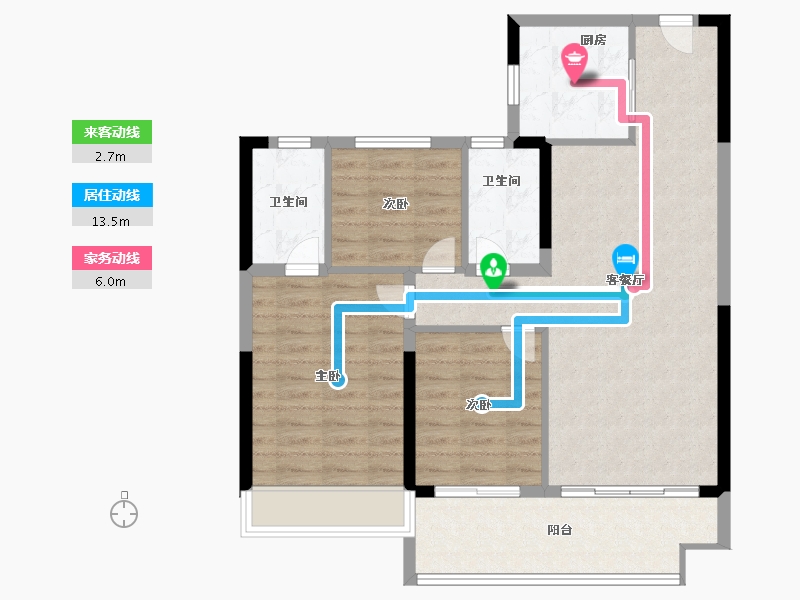 江苏省-镇江市-碧桂园凤凰城-86.00-户型库-动静线