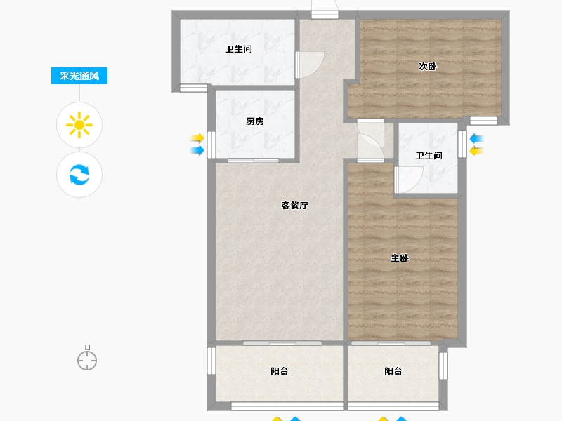 福建省-泉州市-书香学府-76.48-户型库-采光通风