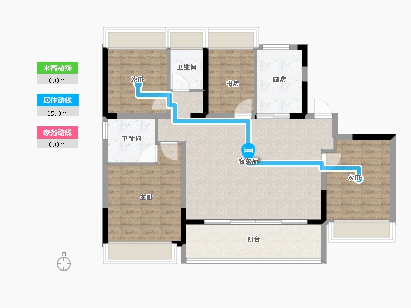 江苏省-苏州市-中国铁建·花语天辰-103.00-户型库-动静线