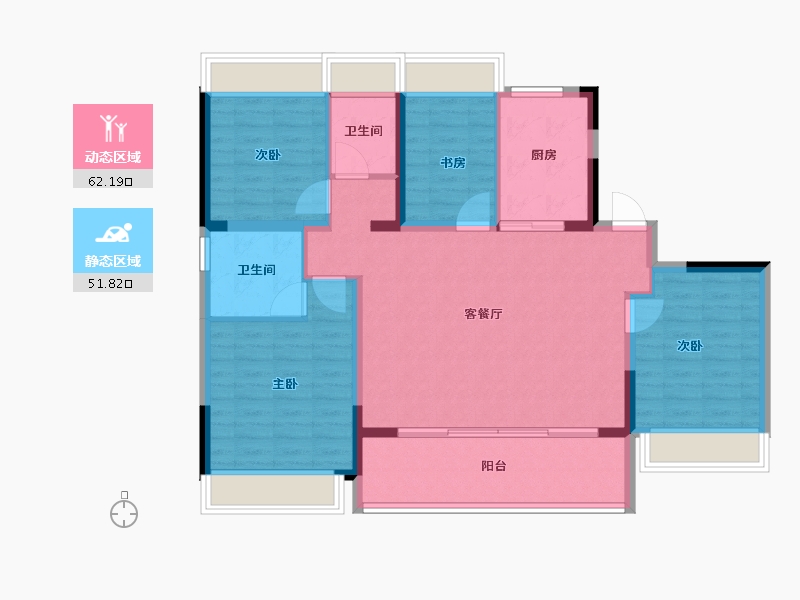 江苏省-苏州市-中国铁建·花语天辰-103.00-户型库-动静分区